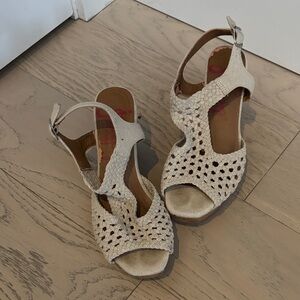 Elegant Cream Woven Sandals